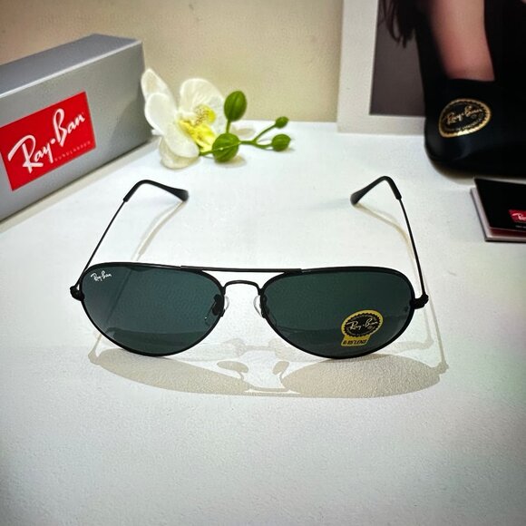Ray-Ban Aviator Total Black Sunglasses - Picture 6 of 9